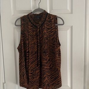 White House Black Market Zebra Print Sleeveless Blouse